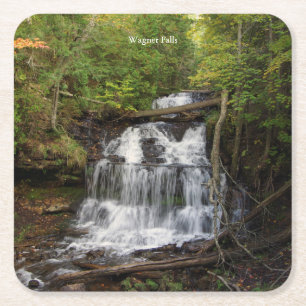 Posavasos Cuadrado De Papel Wagner Falls, escayola de papel
