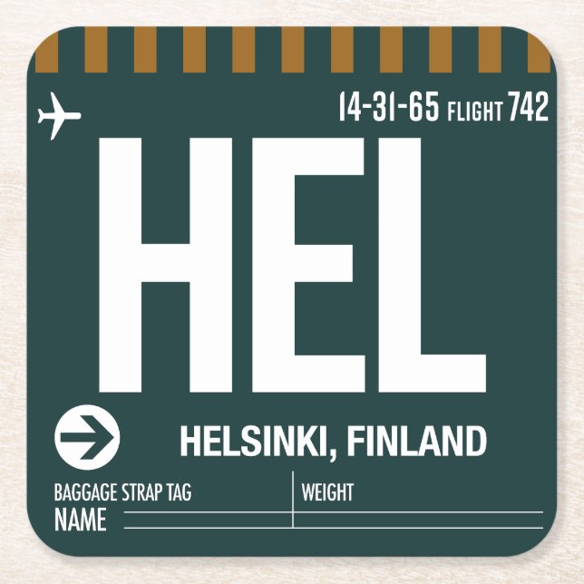 Posavasos Cuadrado De Papel WanderTag Copos de papel (Anverso)