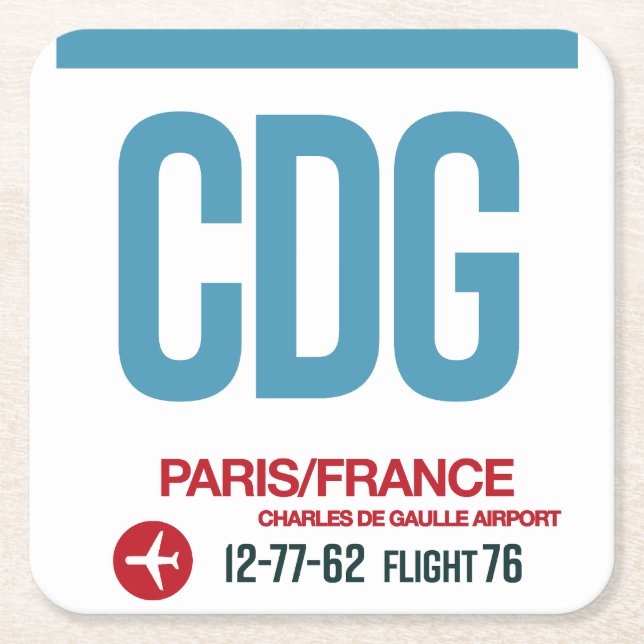 Posavasos Cuadrado De Papel WanderTag Copos de papel (Anverso)