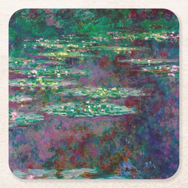 Posavasos Cuadrado De Papel Water Lily Pond, Monet (Anverso)