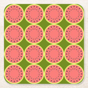 Posavasos Cuadrado De Papel Watermelon Pink Multi