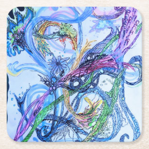 Posavasos Cuadrado De Papel Watery Neuron