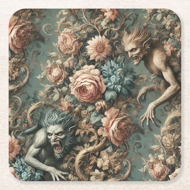 Posavasos Cuadrado De Papel We Beast Tonight – Gothic Victorian (Anverso)