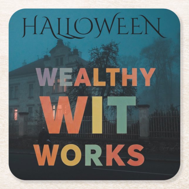 Posavasos Cuadrado De Papel Wealthy Wit Works (Anverso)