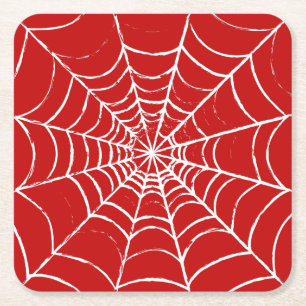 Posavasos Cuadrado De Papel Web roja