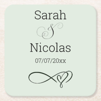 Posavasos Cuadrado De Papel Wedding coasters personalized minimalist 