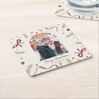 Posavasos Cuadrado De Papel Whimsical Christmas Coaster – Custom Photo Space