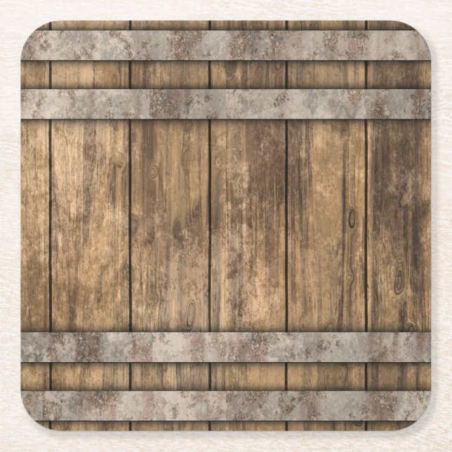 Posavasos Cuadrado De Papel Whiskey Barrel (Anverso)