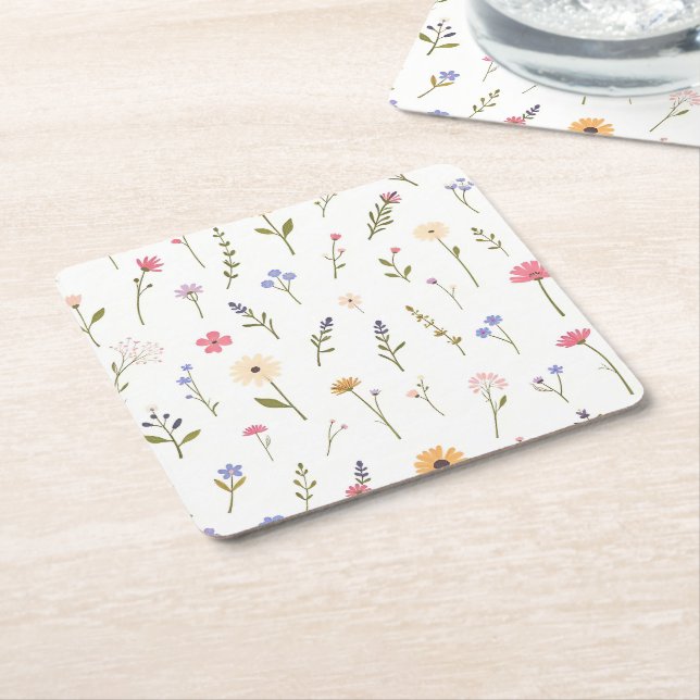 Posavasos Cuadrado De Papel Whispering Wilds (En perspectiva)