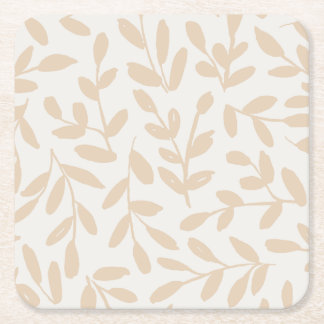 Posavasos Cuadrado De Papel Whisperleaf-Subtle Botanical In Cream & Beige
