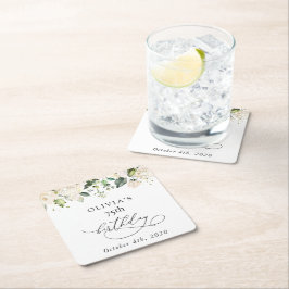 Posavasos Cuadrado De Papel White Flowers, Cream Flowers, Boho, Birthday