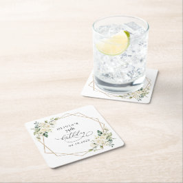 Posavasos Cuadrado De Papel White Flowers, Cream Flowers, Boho, Birthday