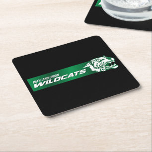 Posavasos Cuadrado De Papel Wildcats de la Unión Wayland #2