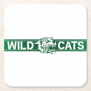 Posavasos Cuadrado De Papel Wildcats de la Unión Wayland #8