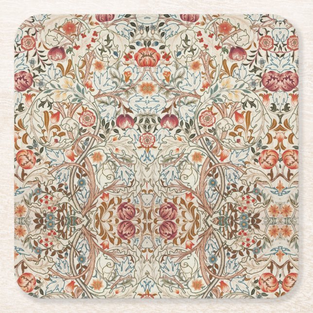 Posavasos Cuadrado De Papel William Morris Acanthus Portière de 1890 (Anverso)