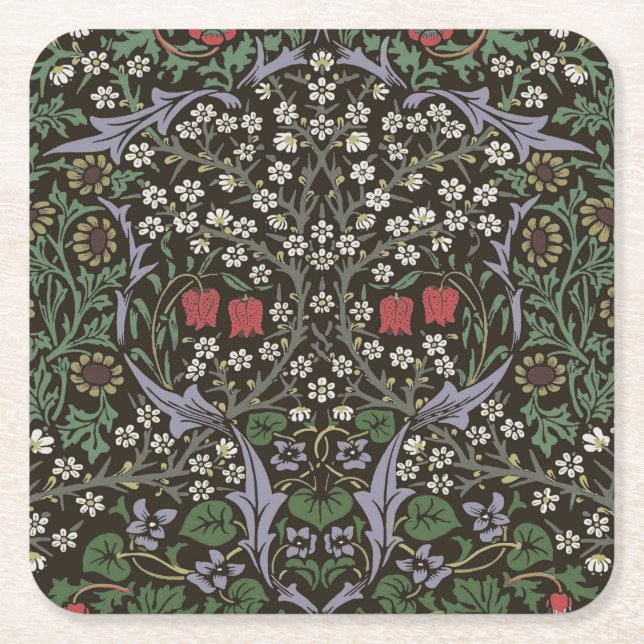 Posavasos Cuadrado De Papel William Morris Blackthorn Tapestry Floral (Anverso)