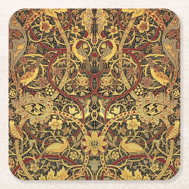 Posavasos Cuadrado De Papel William Morris Bullerswood Faux Tapestry (Anverso)