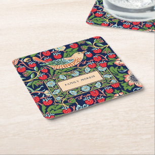Posavasos Cuadrado De Papel William Morris Strawberry Thief