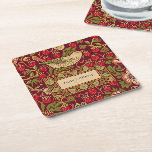 Posavasos Cuadrado De Papel William Morris Strawberry Thief Papel Cuadrado Cos