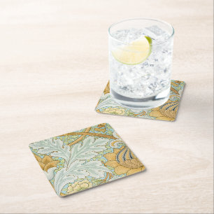 Posavasos Cuadrado De Papel William Morris Vintage Diseño St James Acanthus