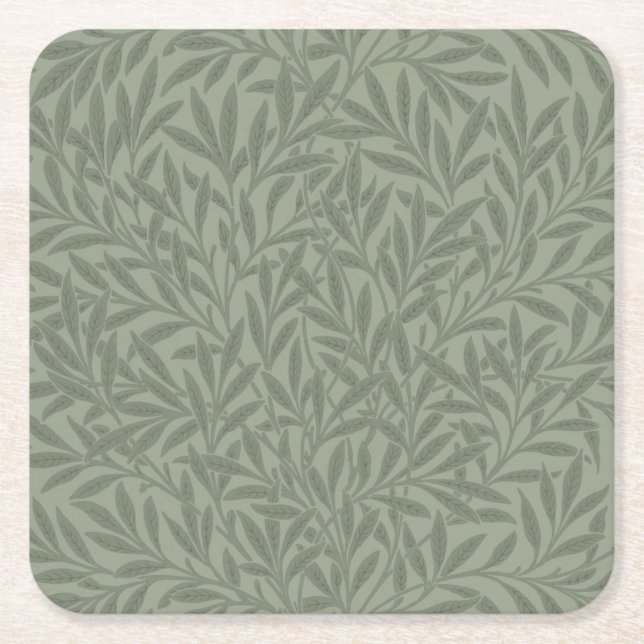 Posavasos Cuadrado De Papel William Morris Willow Flower Classic (Anverso)