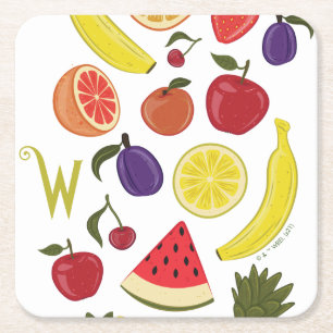 Posavasos Cuadrado De Papel Willy Wonka Lickable Wallpaper Pattern