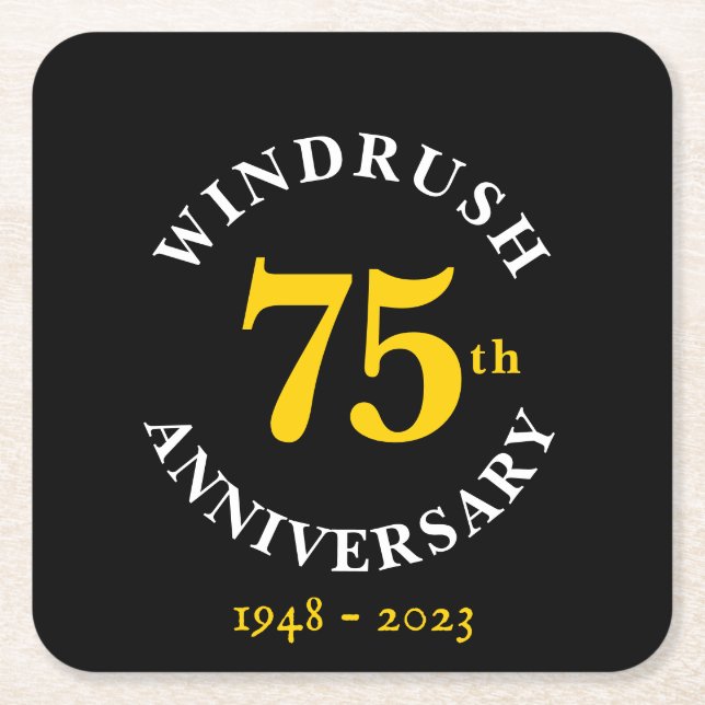 Posavasos Cuadrado De Papel Windrush, 75° aniversario (Anverso)