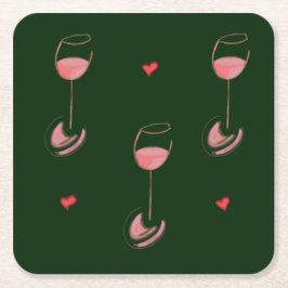 Posavasos Cuadrado De Papel Wine lover paper coasters