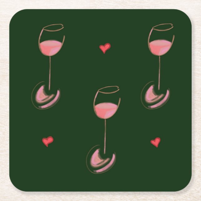 Posavasos Cuadrado De Papel Wine lover paper coasters (Anverso)