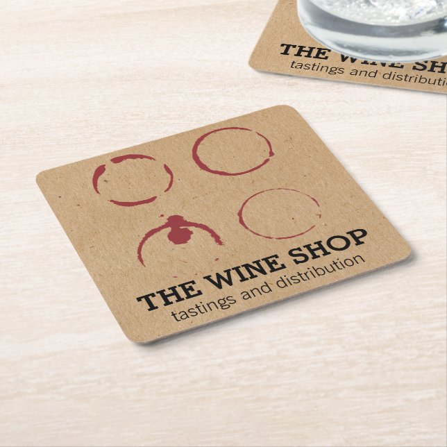 Posavasos Cuadrado De Papel Wine Specialist Wine Stain (En perspectiva)