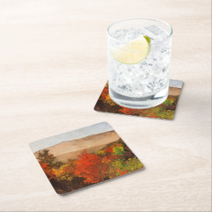 Posavasos Cuadrado De Papel Winslow Homer, Copas de árboles de otoño,