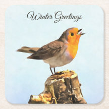 Winter Greetings. Robin singing