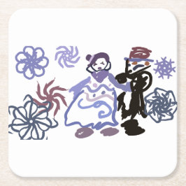 Posavasos Cuadrado De Papel Winter wedding 