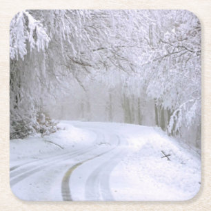 Posavasos Cuadrado De Papel Winter Wonderland of Snow