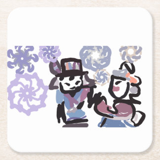 Posavasos Cuadrado De Papel Winterland love