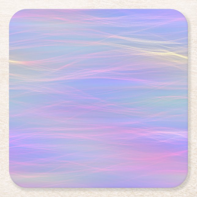 Posavasos Cuadrado De Papel Wispy Rainbow Coaster (Anverso)