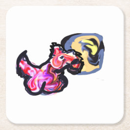 Posavasos Cuadrado De Papel Wolf light moon 