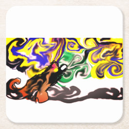 Posavasos Cuadrado De Papel Wolf night stary 