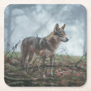 Posavasos Cuadrado De Papel Wolfdog