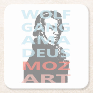 Posavasos Cuadrado De Papel Wolfgang Amadeus Mozart