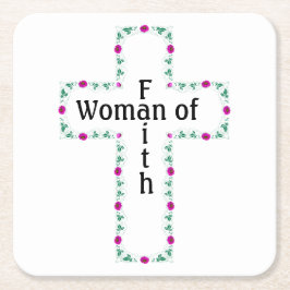 Posavasos Cuadrado De Papel Woman of faith