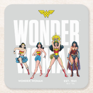 Posavasos Cuadrado De Papel Wonder Woman Leyendas por Siempre Gráfico