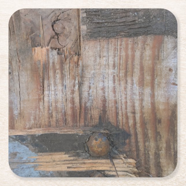 Posavasos Cuadrado De Papel Wood I (Anverso)