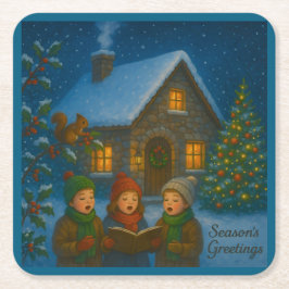 Posavasos Cuadrado De Papel Woodland Carol Choir