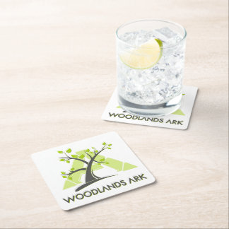 Posavasos Cuadrado De Papel WoodlandsARK Square Coaster con LOGO