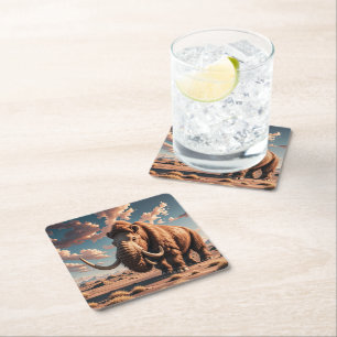 Posavasos Cuadrado De Papel Wooly Mammoth