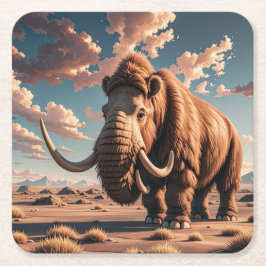 Posavasos Cuadrado De Papel Wooly Mammoth