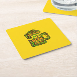 Posavasos Cuadrado De Papel Word Cloud Coaster