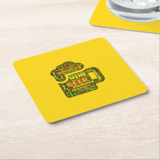 Posavasos Cuadrado De Papel Word Cloud Coaster
