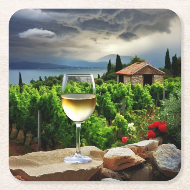 Posavasos Cuadrado De Papel World Locations Coasters / Riviera Francesa 03 (Anverso)